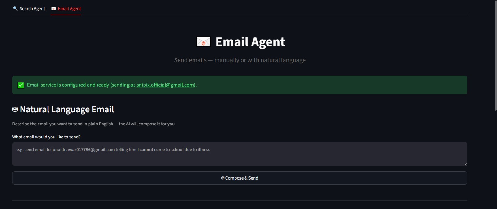 Search & Email Agent screenshot 3
